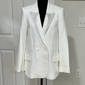 Zadig & Voltaire White Blazer with Silver Accents